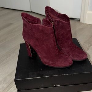Elegant Burgundy Suede Ankle Boots Vince Camuto